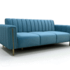 Azure Ribbed Velvet Sofa