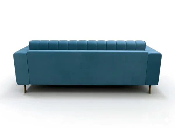 Azure Ribbed Velvet Sofa