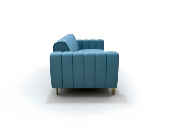 Azure Ribbed Velvet Sofa